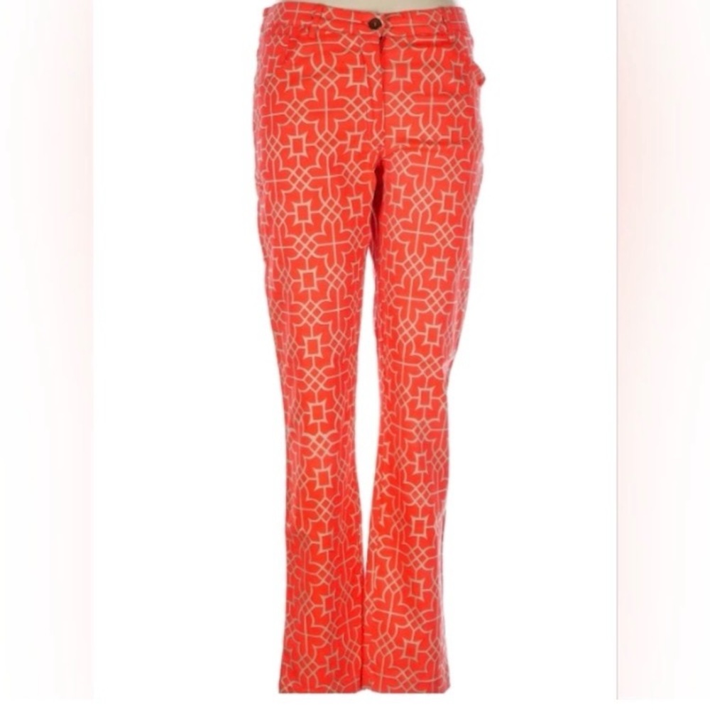 Gretchen Scott Designs Orange Geometric Print Pants